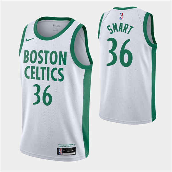 Men's Boston Celtics #36 Marcus Smart White 2020-21 NBA City Edition Swingman Stitched Jersey